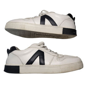 Men's STRAUSS + RAMM White Black Court Sneakers size 9.5?